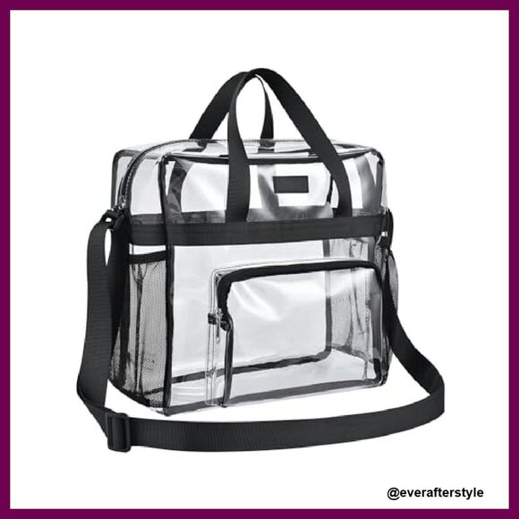 Clear Stadium Tote PVC Top-Handle Bag Concert Festival Approved Large Capacity - Picture 2 of 7